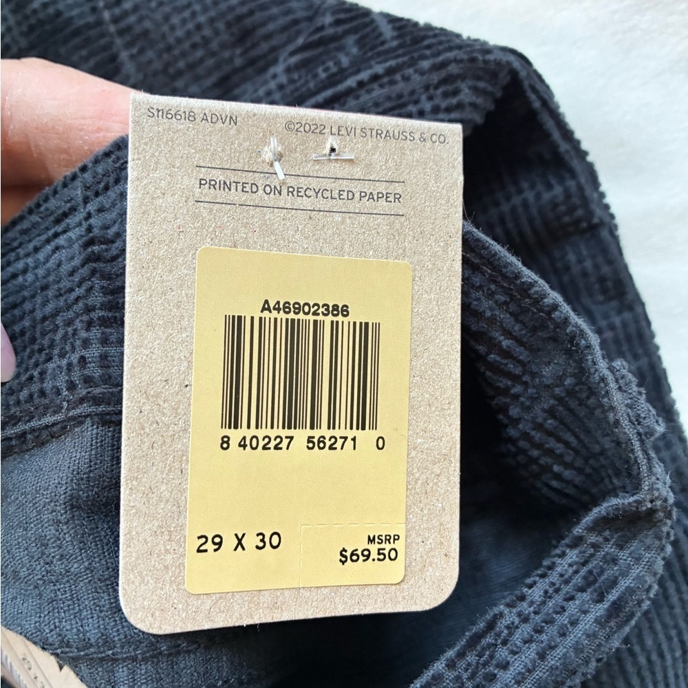 Levi’s 511 Slim Fit Corduroy Pants Black Leopard Textured 29x30 NWT - Picture 2 of 6
